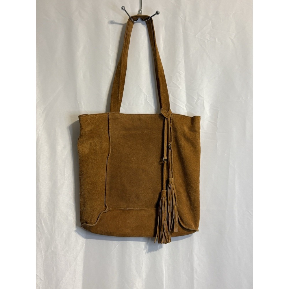 Lisa Leonard "Today Holds Adventure" tote - Tan suede Bohemian‎ Dust Bag